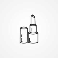 Lipstick line icon. Lipstick outline icon.