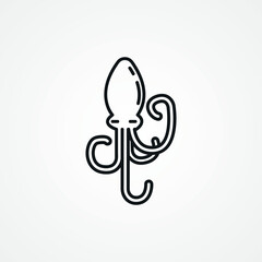 Octopus line icon. Octopus outline icon.