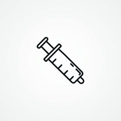 syringe line icon. syringe outline icon