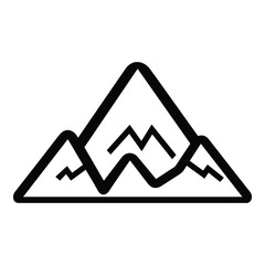 Mountains Flat Icon Isolated On White Background
