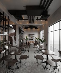 Modern coffee shop interior