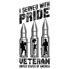 I SERVED WITH PRIDE VETERAN UNITED STATES OF AMERICA  GIFT VETERAN DAY T-SHIRT DESIGN