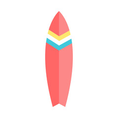 Summer Surfboard. Vector graphics in flat style