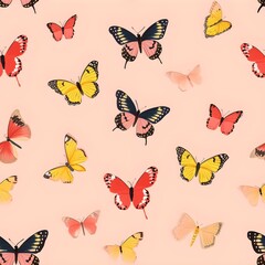 Fototapeta premium seamless pattern with butterflies