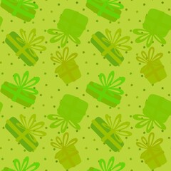 Cartoon festive gifts box seamless Christmas and birthday pattern for wrapping paper and fabrics and linens