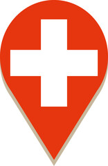 Fototapeta premium Switzerland pin flag.