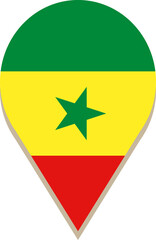 Senegal pin flag.