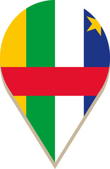 Central African Republic pin flag.