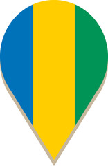 Fototapeta premium Gabon pin flag.