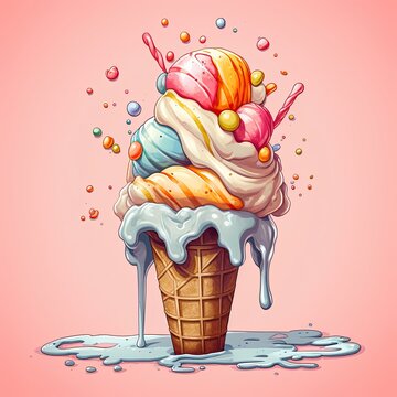 Ice cream illustration - made with Generative AI tools