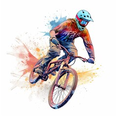 BMX sports illustration - made with Generative AI tools