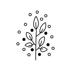 Icon plant with pollen. Clipart. Black silhouette.