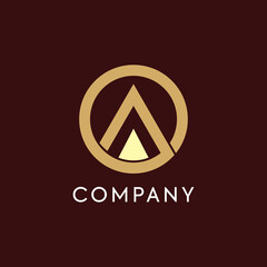 Round circle letter A logo design vector template 