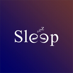 Sleep typography logo design vector template 