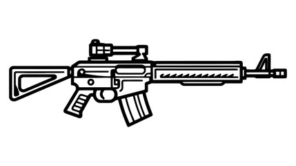 Naklejka premium Assault rifle vector isolated on white background - Assault rifle weapon.