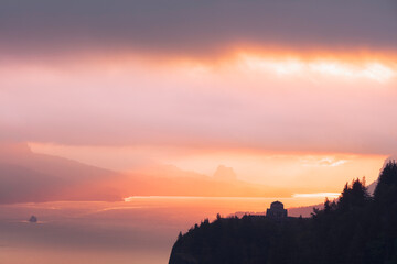 sunrise over the Columbia River Gorge