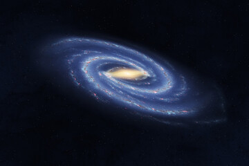 Spiral galaxy. Milky way galaxy with stars and space dust in the universe. The elements of this image furnished by NASA.
