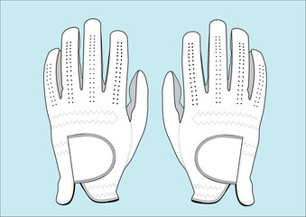 Basic Golf Glove Design Fashion Sketch