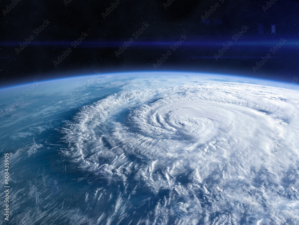 Canvas Prints planet earth in the space. hurricane seen from the space over planet earth. elements of this image f