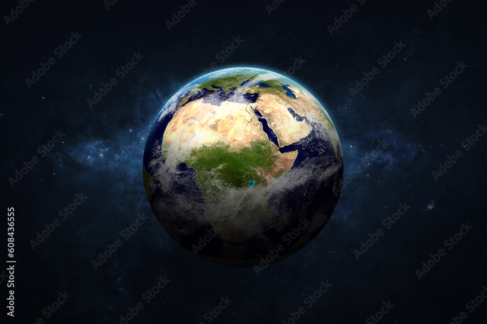 Canvas Prints earth, galaxy and nebula. view of earth - planet of the solar system. high resolution image. element