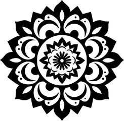 Mandala | Black and White Vector illustration