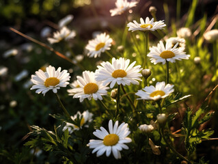 Fototapeta premium a closeup shot of wild daisies