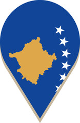 Kosovo pin flag.