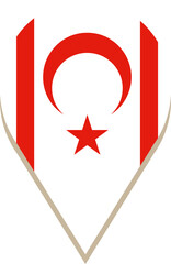 Northern Cyprus pin flag.