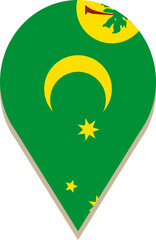 Cocos Islands pin flag.