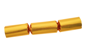 Gold christmas cracker isolated png file