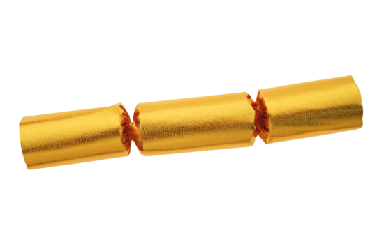 Gold christmas cracker isolated png file