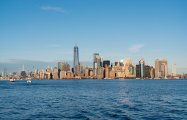 Obraz premium New York City Skyline as seen from the ferry