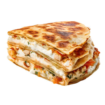 Filled tortilla, high resolution without background, Ai generated image