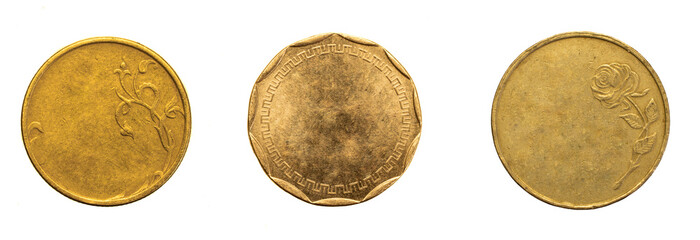 old empty gold coin on a przezroczystym isolated background. png