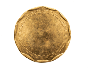 old empty gold coin on a przezroczystym isolated background. png