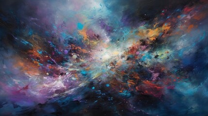 Obraz na płótnie Canvas galaxy with nebula and sparkling stars on bright stars cosmic background. Generative AI