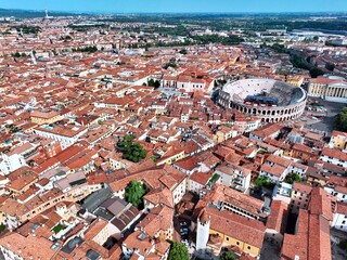 Aerial view of Verona city. Veneto, Italy