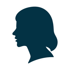 Modern silhouette icon of a woman profile view