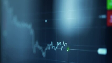 Graph of crypto currency online. Quotes of eth and btc at stock exchange. Market chart of ethereum or bitcoin price. View at the trading app on the screen of the laptop or pc. Bearish or bullish trend - Powered by Adobe