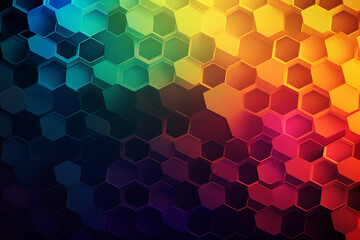 An image of an abstract hexagon light pattern with random similar colors flowing across the image. The image should have a clean Background which consist of only one color.