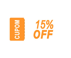 Orange coupon 15% off - no background

