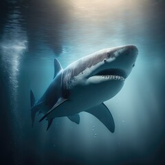 great shark dangerous shark in the sea