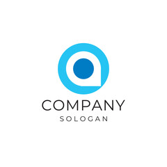 Obraz premium Core area map pin round circle logo design vector template editable royalty free image download 
