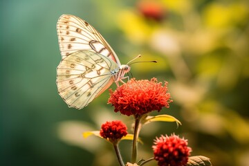 Obraz premium A closeup shot of a lovely butterflies with big wings sitting on a flowe