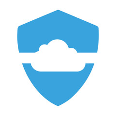 Cloud Security Template and Cloud Icon Vector Illustration