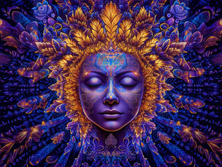 Expanded Consciousness. Abstract Psychedelic Art. Generated by Midjourney AI (Vers 5.1)