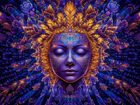 Expanded Consciousness. Abstract Psychedelic Art. Generated by Midjourney AI (Vers 5.1)