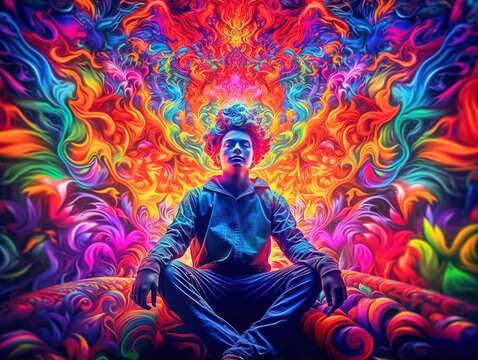 Expanded Consciousness. Abstract Psychedelic Art. Generated by Midjourney AI (Vers 5.1)