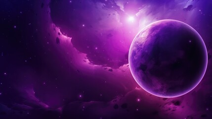 Fototapeta na wymiar earth and moon purple wallpaper background