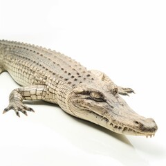 crocodile on a white wild animal of nature